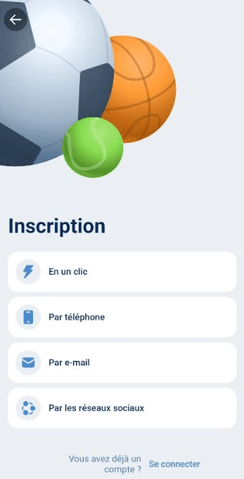 Enregistrement d'un nouveau compte